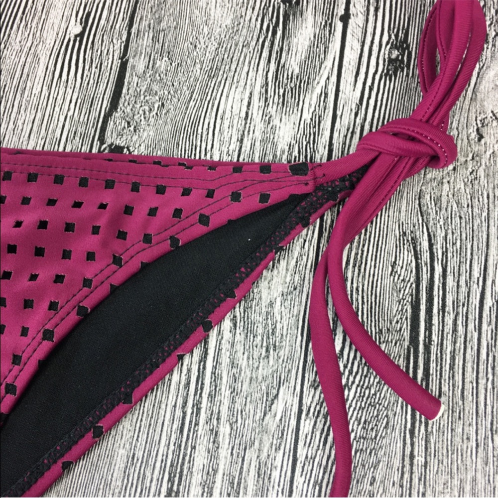301 wine color cut out bikini - Picture 5 of 6